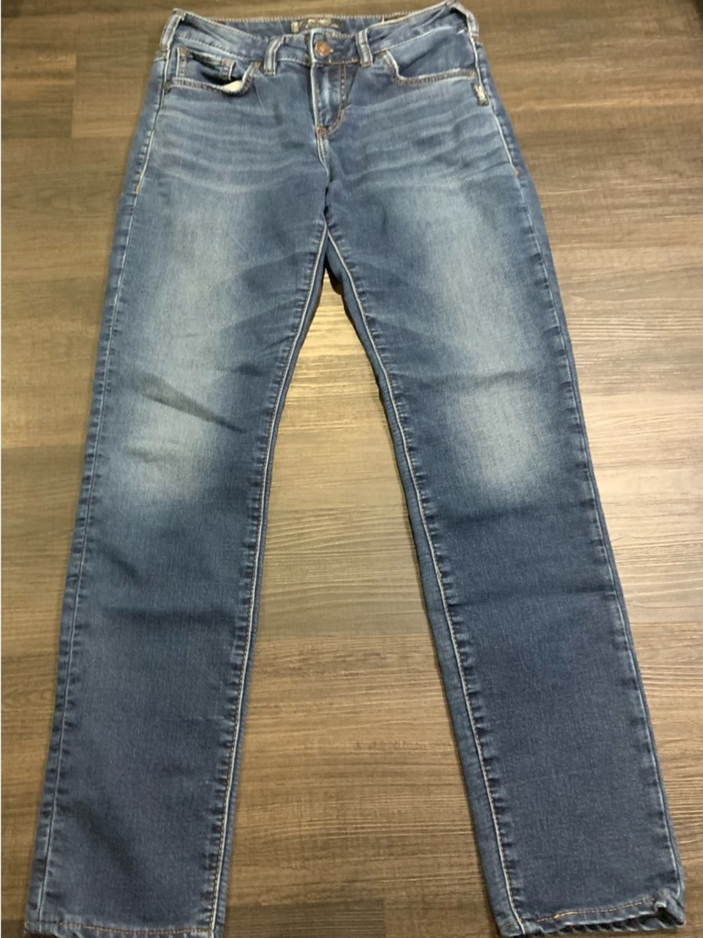 Silver Jeans Women's Straight Leg Mid Blue Wash Denim